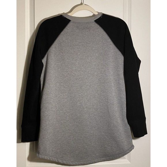 Marley Lilly Women's Monogrammed Furry Lined Sweatshirt Grey/Black Size S/M - Picture 3 of 5